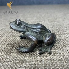 Antique Collect Copper Solid Frog Desktop Tea Pet Ornament