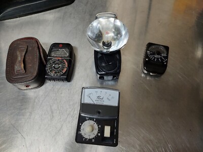 Lot 3 Photography Exposure Light Meter & Vintage Agfalux Reflector Camera Flash