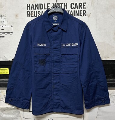 ORIGINAL US COAST GUARD HEMD OPERATIONSKLEID UNIFORM MARINEBLAU EX-ZUSTAND!!! 34R