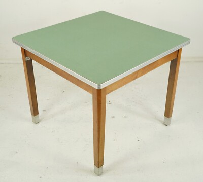 Mid Century Green Laminate Wood 3 ft. Square Utility Table