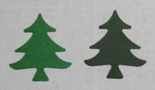 SHORT CHRISTMAS TREE 1" Punch Set Lot of 36 punch-outs Cutouts U-Pick