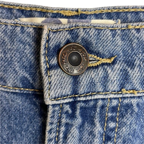 We The Free Free People Denim Skirt Sz 27 Blue Distressed Raw Hem 100% Cotton - Picture 3 of 5