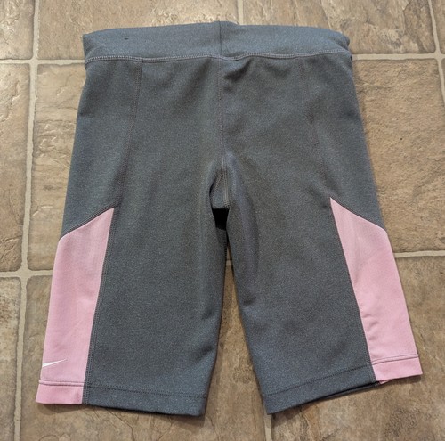 Nike Dri-Fit Sz M Biker Shorts compression grey and pink girls youth 4245 - Picture 3 of 3