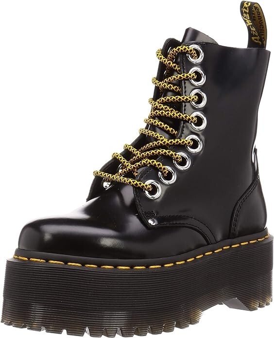 Dr. Martens Jadon Max Platform BUTTERO Black Leather Boots