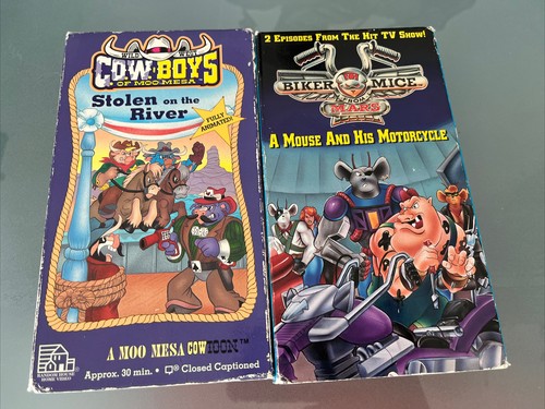 Lot Vintage VHS Cowboys Of Moo Mesa STOLEN ON THE RIVER, Biker Mice