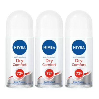 Nivea Dry Comfort Anti-Perspirant, 1.69oz Each 50ml (3 Pack)