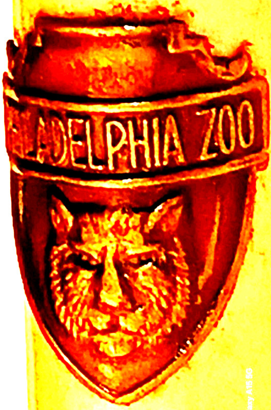 "PHILADELPHIA ZOO"  Brass Emblem Attached to a Blank Pink Bullet Pencil