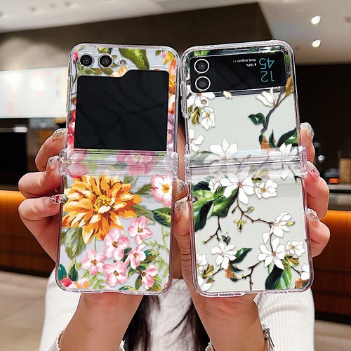 Funda de teléfono con luz a prueba de golpes con flor transparente Flip5 Flip4 Flip3 para Samsung Galaxy Z - Imagen 2 de 25