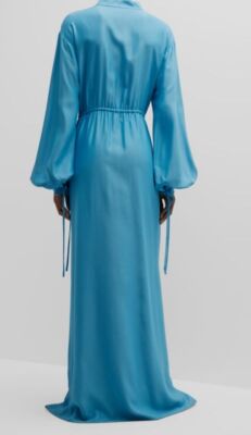 chiffon dress bridesmaid lady BABARONI Taupe Dresses Scoop Floor-length Flutter Sleeves with Slit A-line, Taupe / US0 stopping floor elegant night dress Color:NAVY BLUE Summer Dresses Dress And