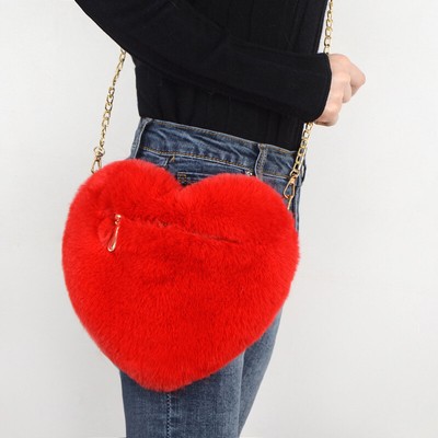 fluffy heart purse