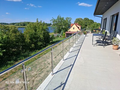 Balkongeländer Edelstahl mit Glas