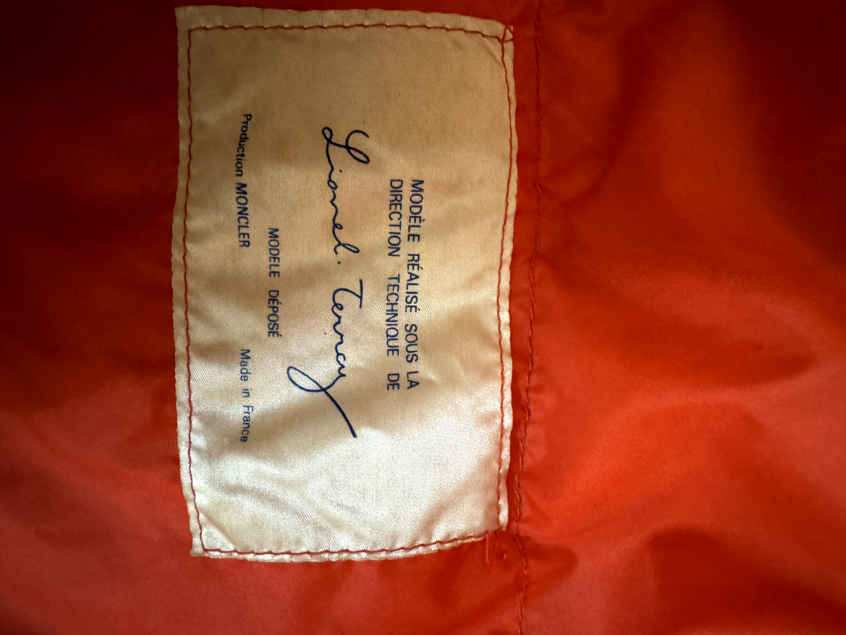 RARE DOUBLE Parka Vintage Mens MONCLER Lionel Terray Red Down 