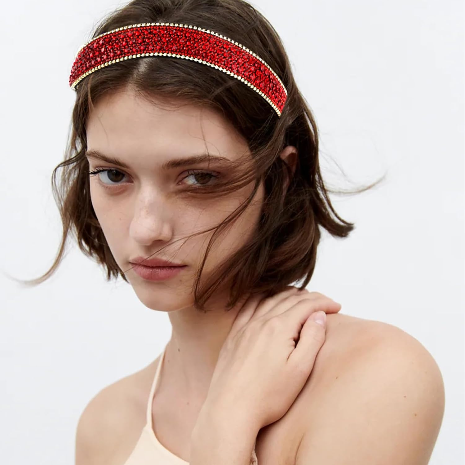 2 PCS Rhinestone Headbands for Women, Glitter Crystal Headband Fashion