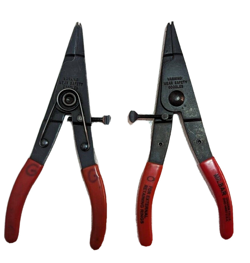 Lot of 2 Milbar Pliers External Retaining Rings 4R Adjustable USA Snap Ring Set