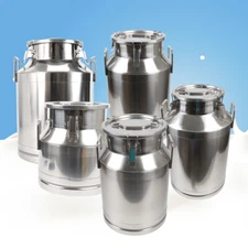 20L/30L/40L/50L/60L Stainless Steel Milk Can Pail Bucket Barrel Canister USA