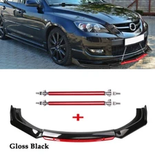 Front Bumper Lip Red Layer Splitter Spoiler For Mazda 6 5 3 2 Body Kit Black+Red