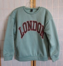 NIB Shein Mint Green London Cotton/Poly Long Sleeve Sweatshirt Women's Size 2