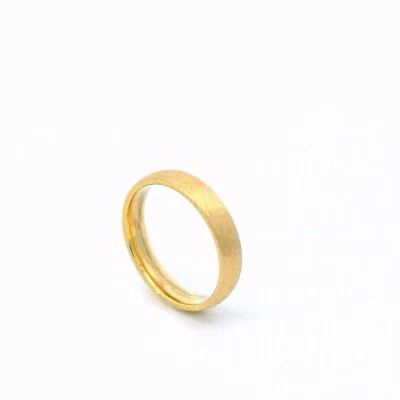 Trauring, Ehering gebürstet Gelbgold 750 18 KT Größe 53 - Bild 1 von 3
