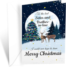 Greetings Christmas Card Sister and in Law (Husband), Made in America, Eco-Frien