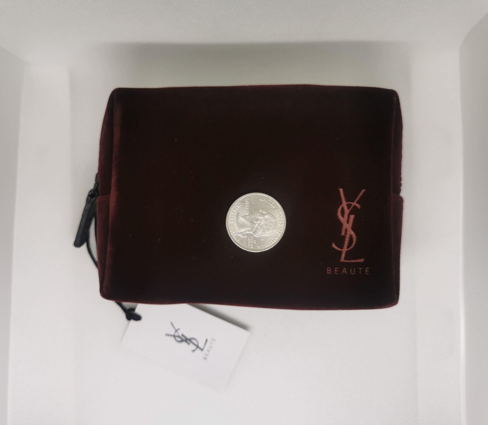 Borsa cosmetica trucco bellezza Yves Saint Laurent YSL borsa da viaggio velluto bordeaux