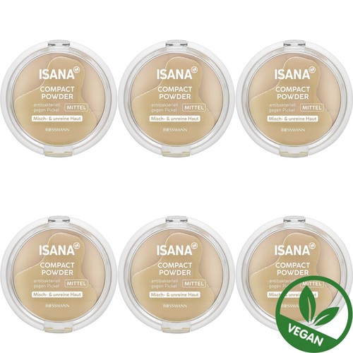 6 x 9 g | Isana Compact Powder mittel gegen Pickel antibakteriell Vegan - Bild 1 von 3
