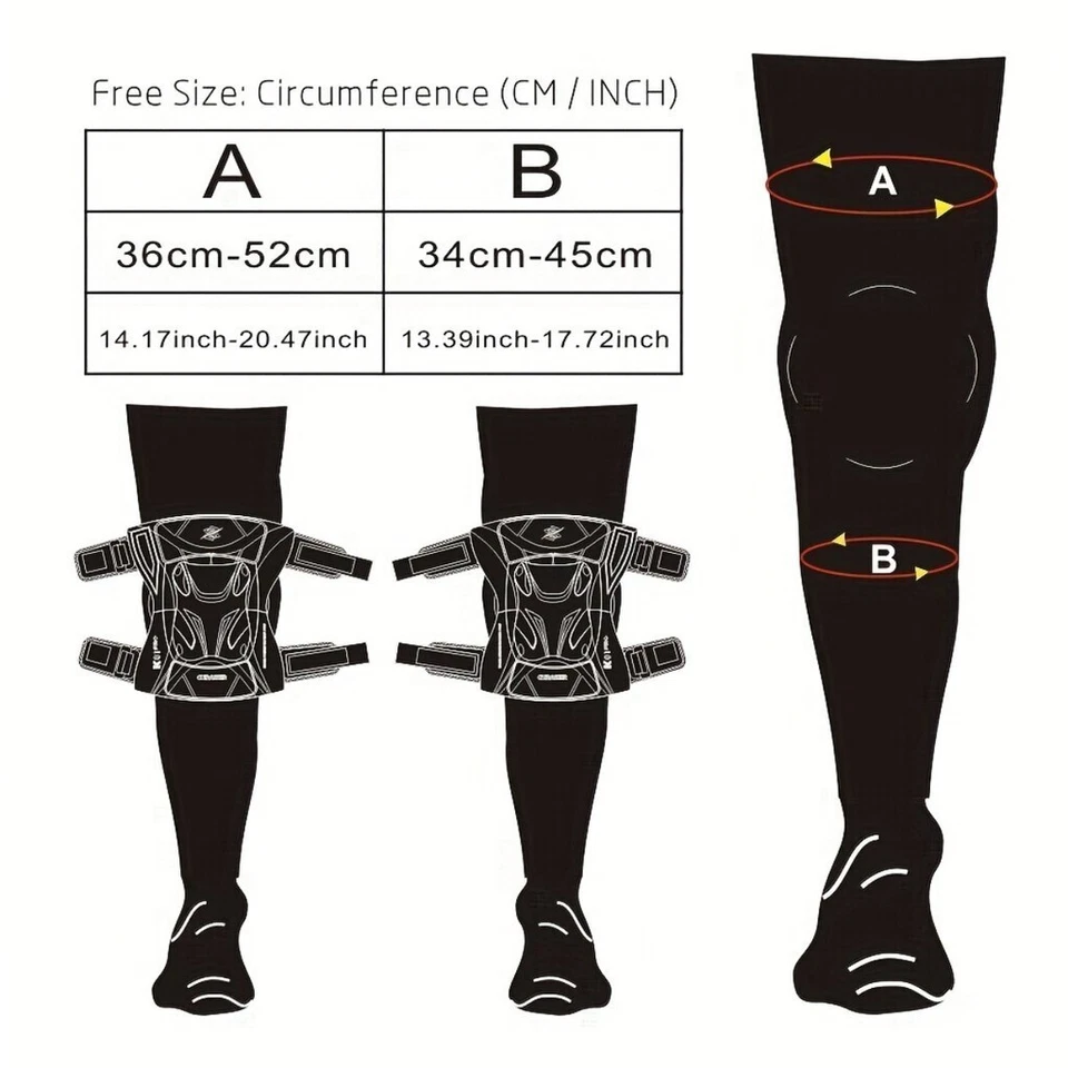 Наколенники для мотоциклов светоотражающие защитное снаряжение регулируемые ремни защита от ударов - Изображение 2 из 4
