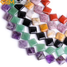 Natural Diagonal Rhombus Loose Flat Suqare Beads For Jewelry Making 15" 16mm