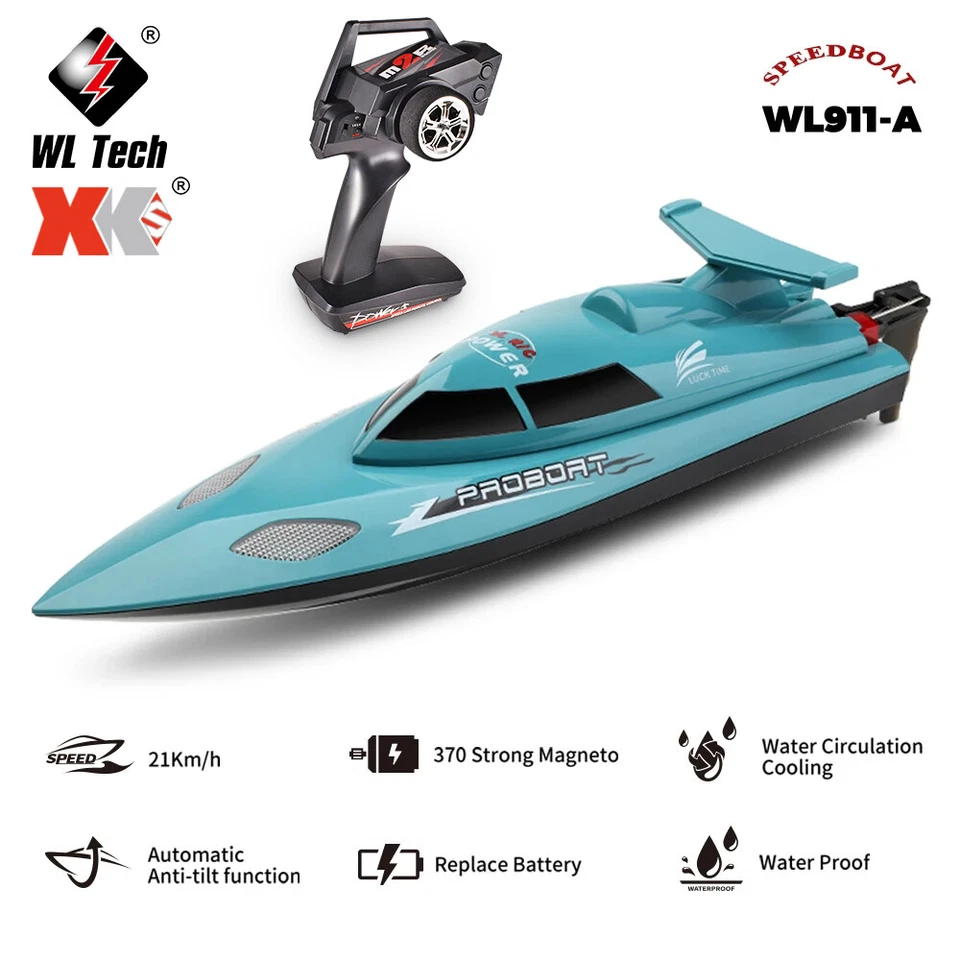 WLtoys XK WL911-A 1km/h 2.4GHz Brushless Motor Water Cooling Ship RC Boat RTR - Image 2 of 4