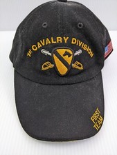 1st Cavalry Division Hat Cap Live the Legend First Team Black Adjustable Strap