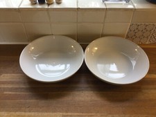 Denby Intro - Warm Taupe Pasta Bowls X2 Brand New