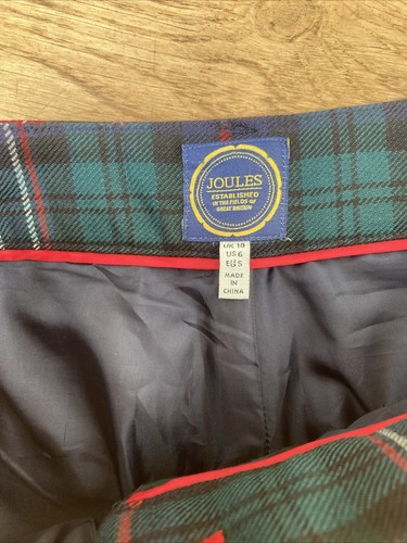 Joules Tartan Plaid Ankle Grazer Jeans - Size UK 10 - 100% Wool - VGC - Foto 4 di 7