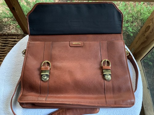 VTG Travel Tools Bag Attaché Messenger Briefcase Genuine Leather Bourbon Brown - Bild 14 von 23