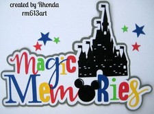 Disney Magic vacation paper piecing title premade scrapbook page Rhonda rm613art