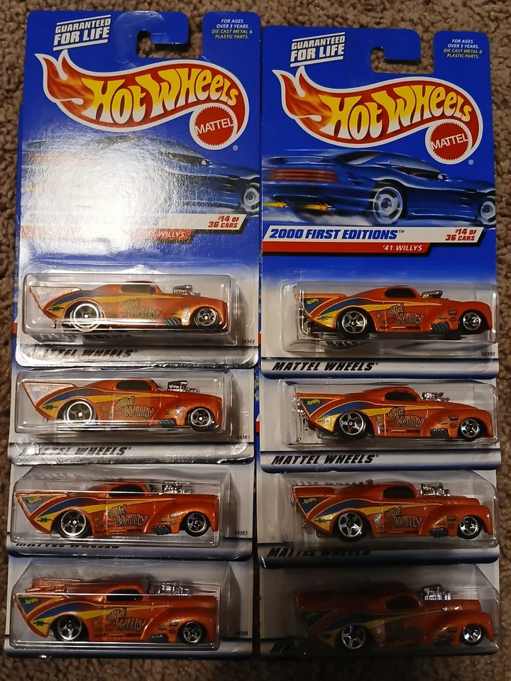 Hot Wheels 2000 First Editions  41 Willys  Wild Willy Drag Car 1/64 New 14/38 - Image 2 of 4