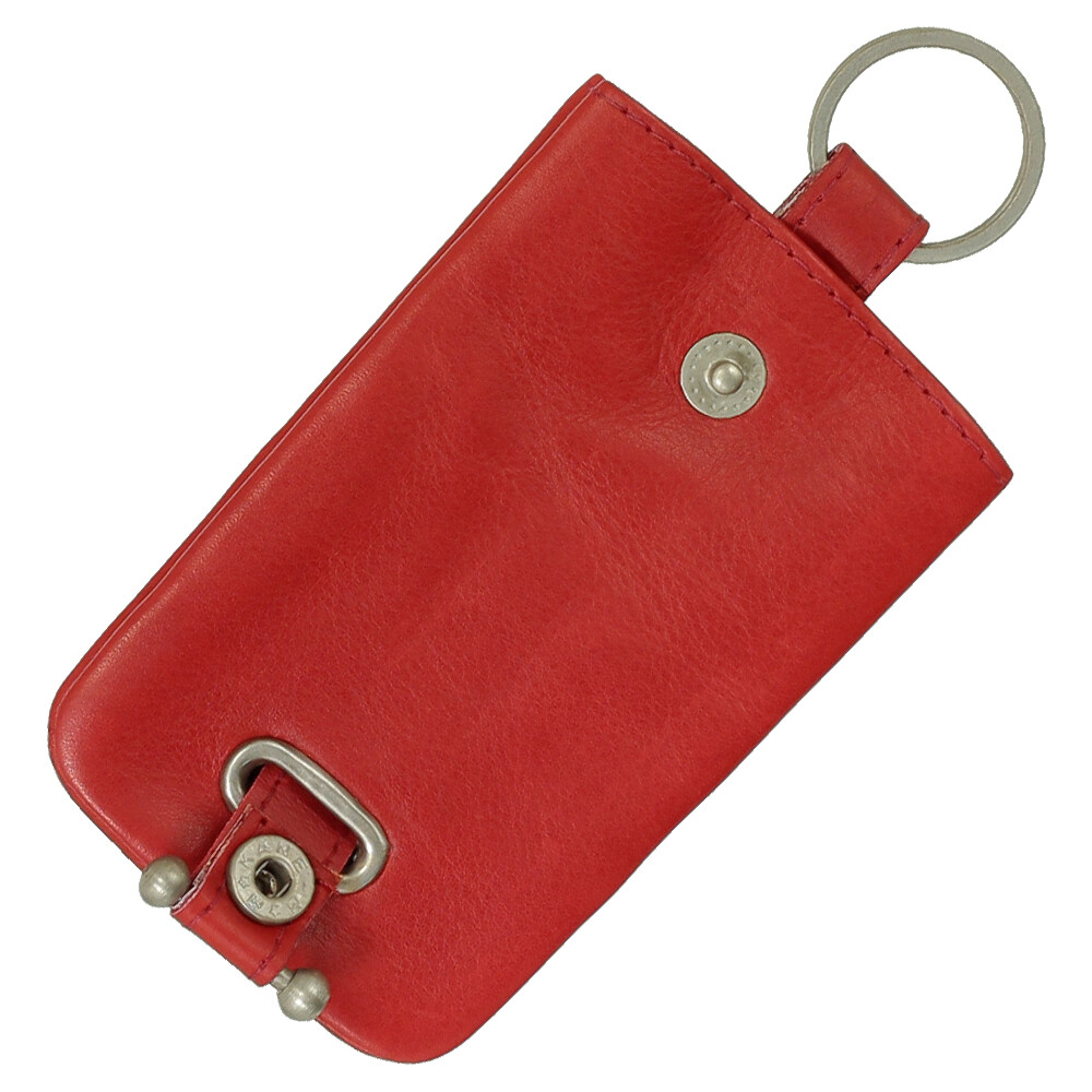 EL BURRO Fuerte Schlüsseltasche Aus Rindleder | 2mm Starkes Satin Leder | Schwarz & Bordo