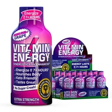 (12 Pack)  Vitamin Energy® Immune+ Grape Energy Shots, Clinically Proven