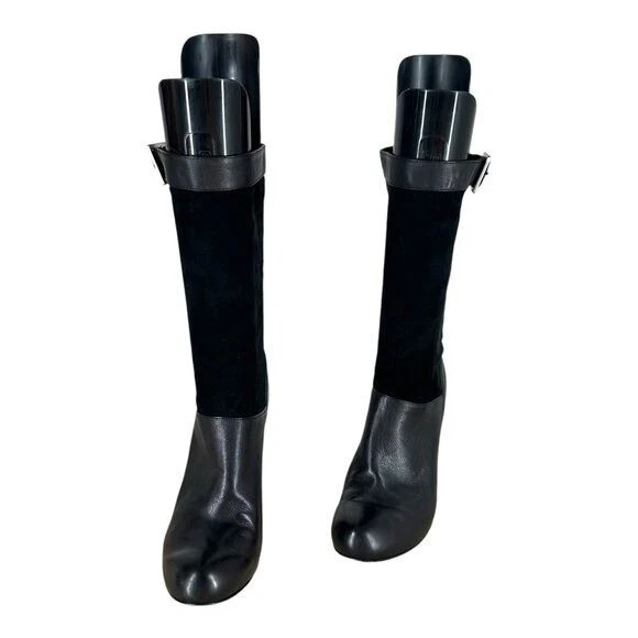 Rachel Zoe 8 Claudia Buckle Suede Boots High Ankle Round Toe Sexy City Leather - Image 2 of 4