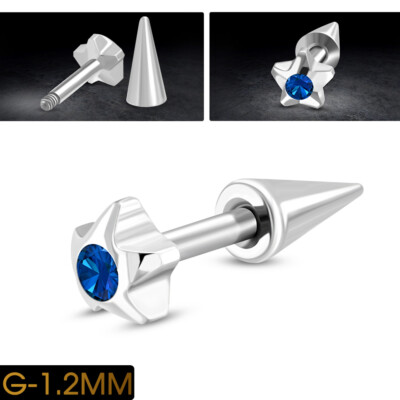 Edelstahl Piercing Fake Expander G-1.2mm Ohr Zirkonia Stainless steel y-jnb224
