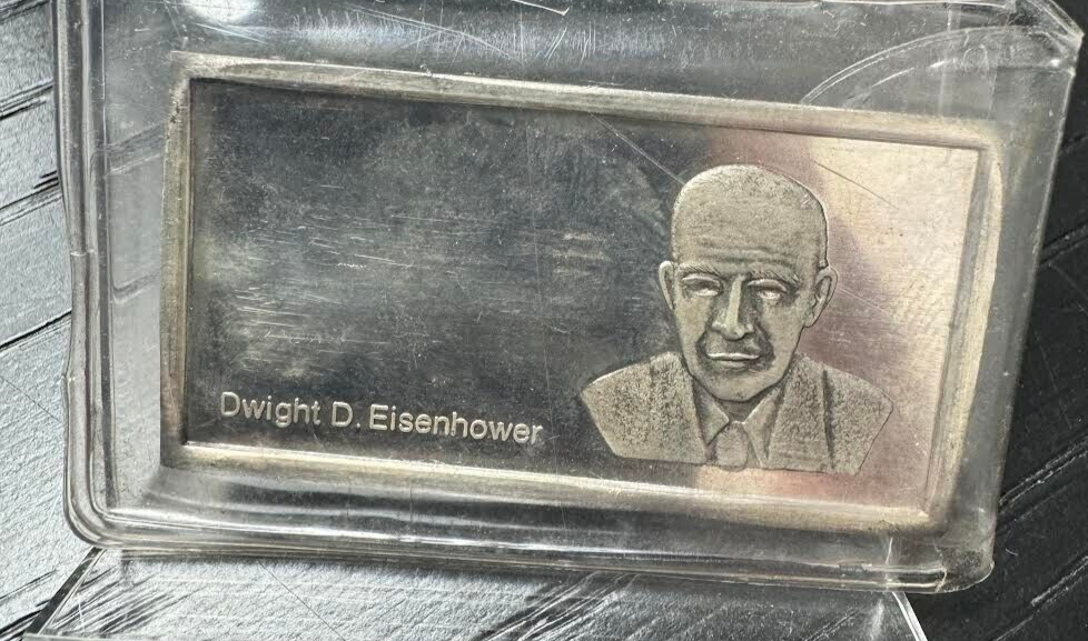 Kennedy Mint Dwight Eisenhower Silver Bar 20 Grams Pure Silver