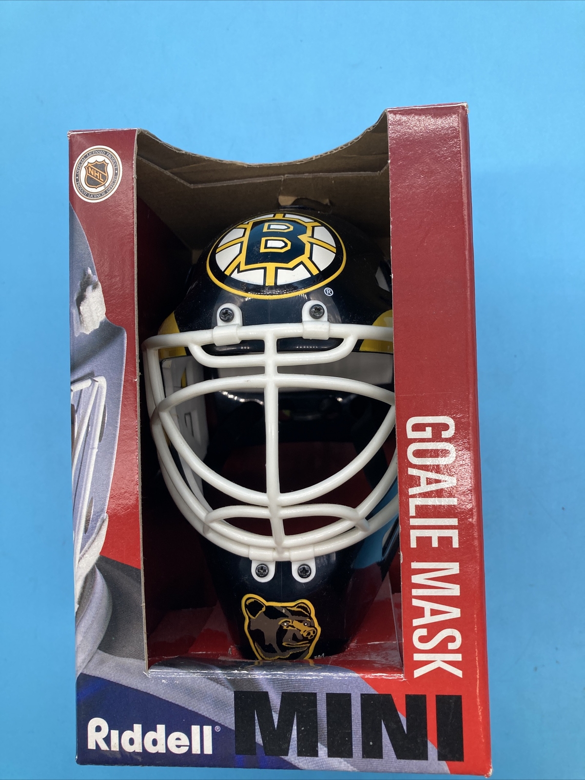 Riddell Mini Goalie Mask Bruins New In Box eBay