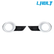 LABLT Fog Light Silver Trim Black Bezel Lamps Cover For 2008-2010 Highlander