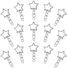 60Pcs Star Shaped Spring Snap Keychain Clip,Metal Swivel Clasp Silver