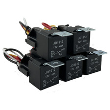 12V 4 PIN Relay with Harness, JD1912 12 Volt 40 Amp SPST Automotive Relay with S