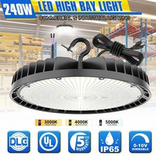 LED UFO High Bay Light 240W 200W 150W Adjustable 33600lm 3000K~5000K Tunable CCT