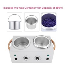 Hot Paraffin Wax Warmer Salon Spa Dual Pot Depilatory Waxing Heater Machine 