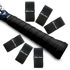 Tennis Racket Grip Tape 6 Precut Overgrips for Enhanced Performance, Black