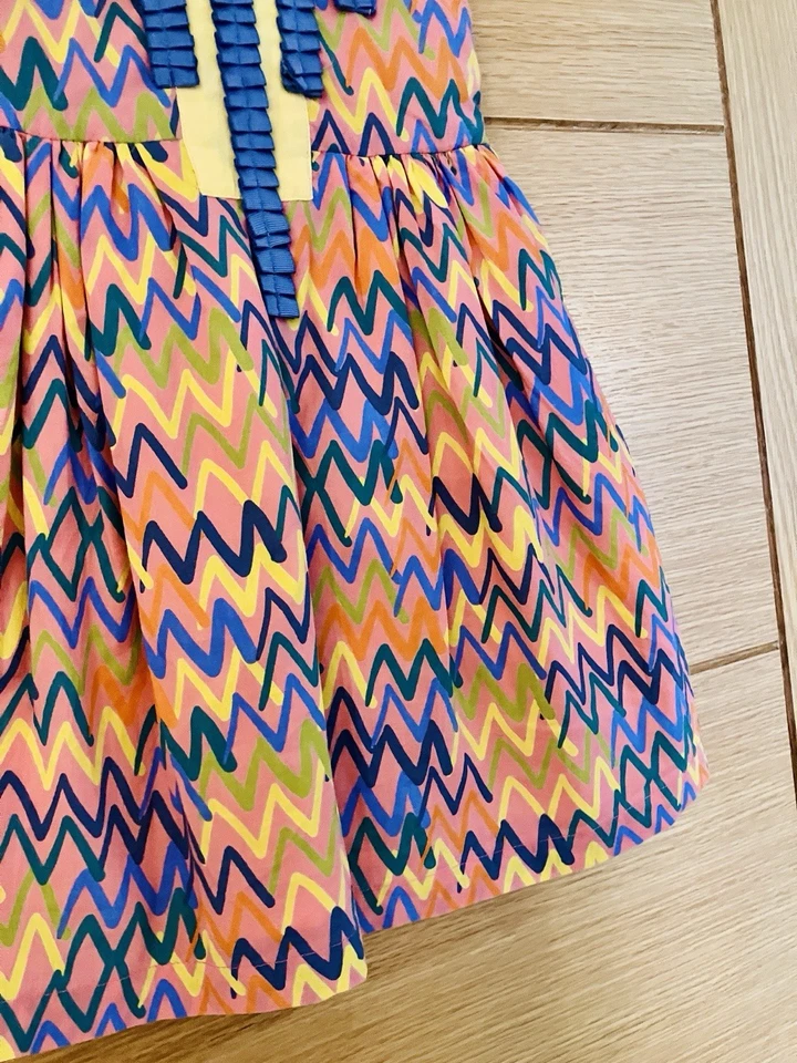 Bebé Niña 18-24 Meses Vestido Conjunto Verano Amarillo Azul Ropa Algodón Conjunto Forrado Foto 4 de 4