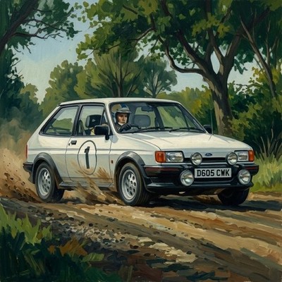 Ford Fiesta XR2 MkII Mark 2 Oldtimer Geburtstagskarte Grußkarte