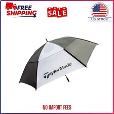 68" Large Golf Umbrella Auto Open Double Canopy Vented Windproof Black White