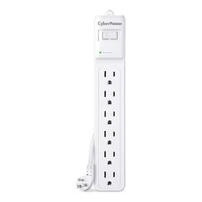 Cyberpower B6012 Outletstrip, White, 9-23/32In, 6Outlets